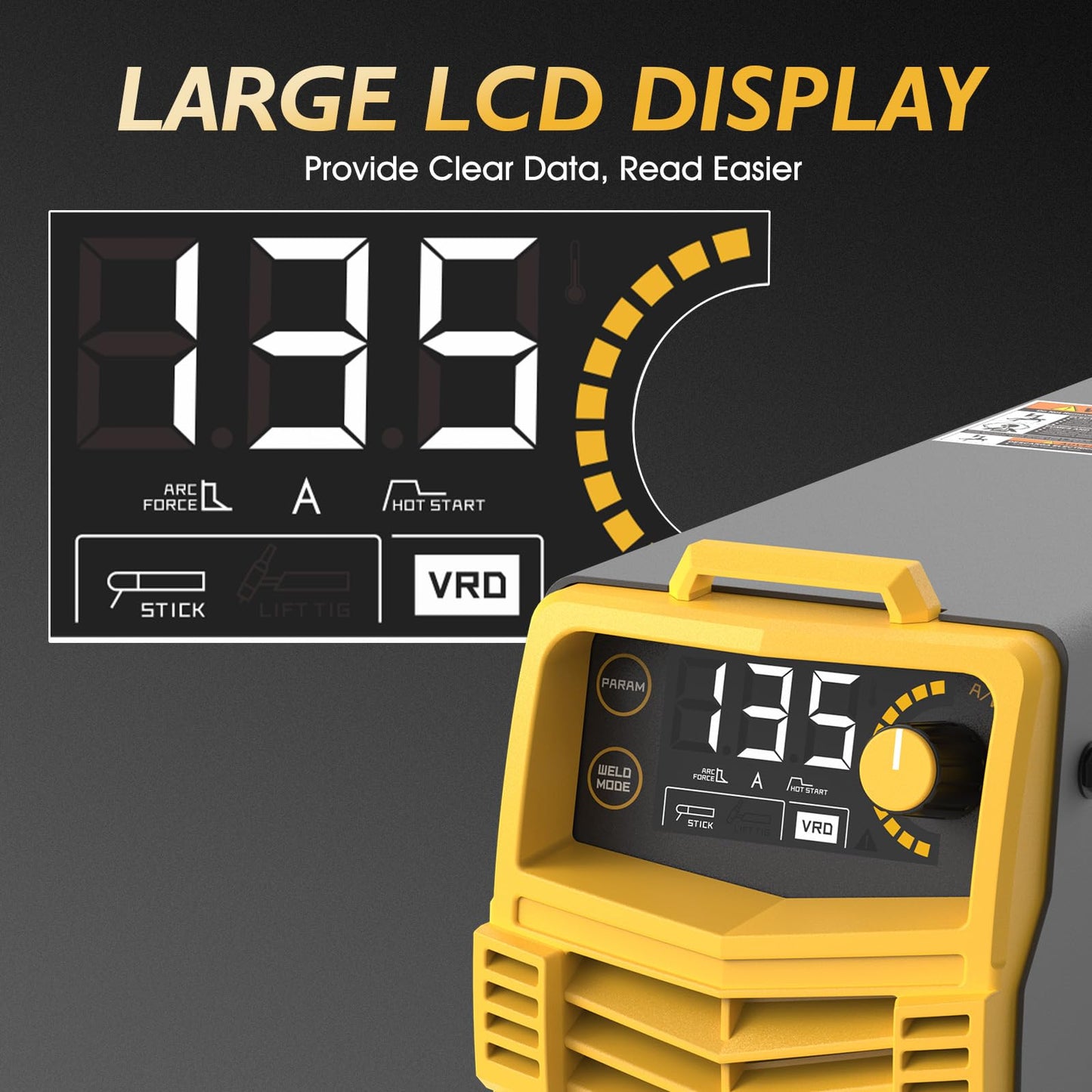 TOOLIOM 135A Stick/Lift TIG Welder 110V MMA ARC Welder Machine with Lift TIG Torch with LCD Display Portable Welding Machine