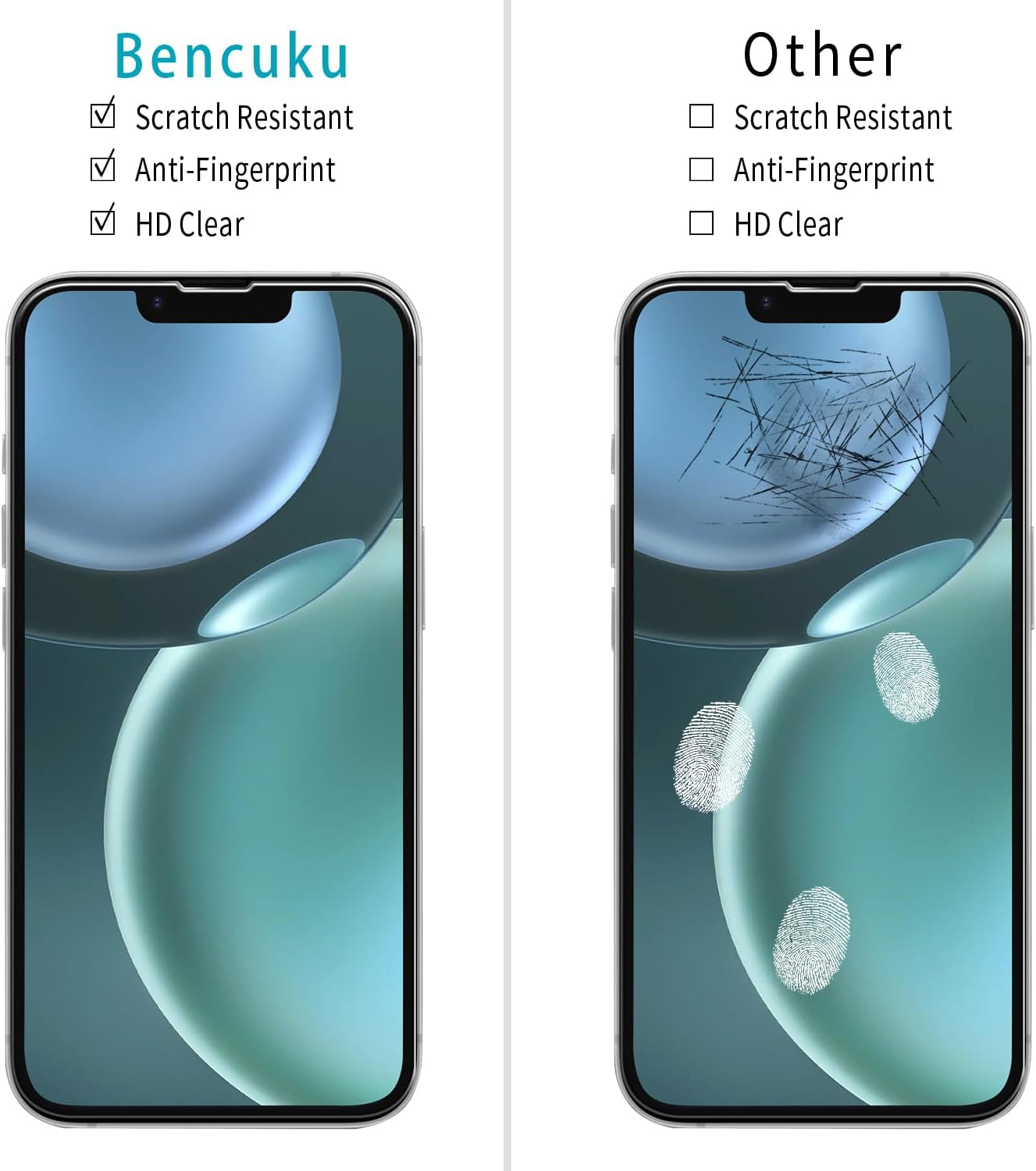 (2 Pack) 17e 16e Screen Protector for iPhone / iPhone Tempered Glass, Anti Scratch, Bubble Free