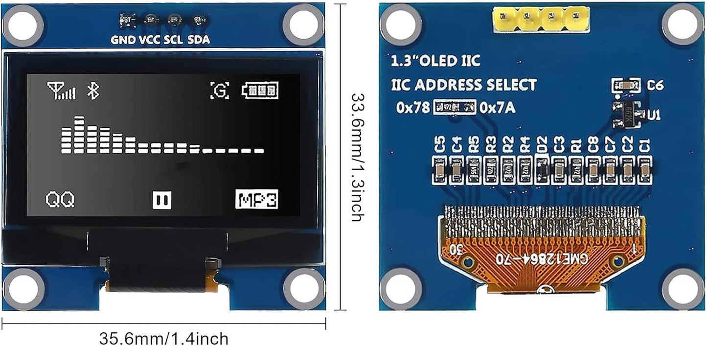ALAMSCN DHT11 1.3" 128x64 Electronics Starter Kit,WiFi Development Board with Temperature Humidity Sensor OLED Display
