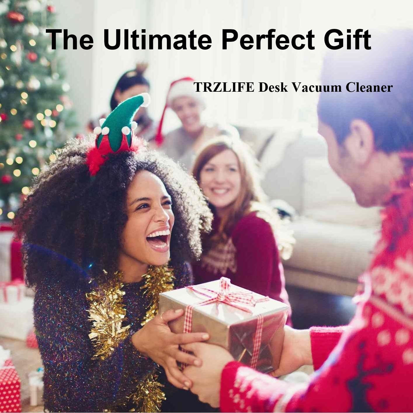 2 Countertop, TRZLIFE Mini Desk Vacuum, AA Battery Powered Must-Have Office Accessory for Crumbs and Tiny Debris from