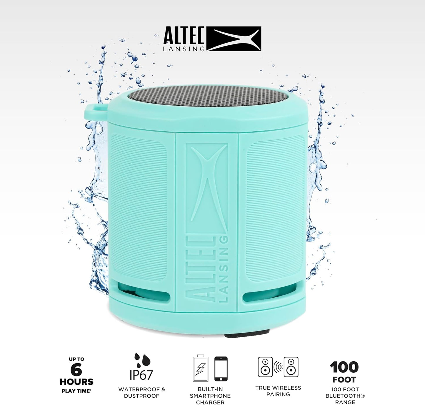 Altec Lansing Mint HydraMicro - Portable Waterproof Bluetooth Speaker