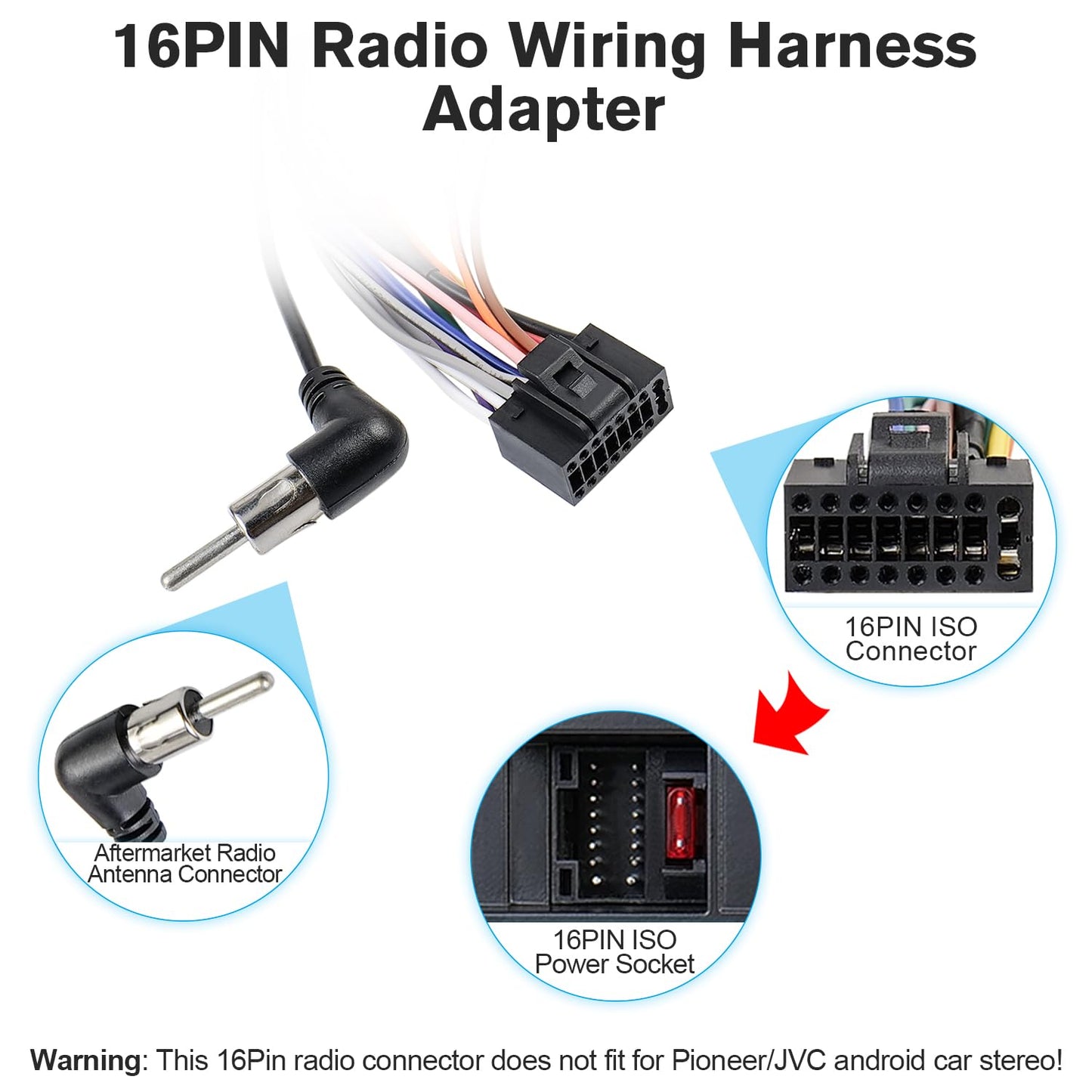 24Pin 2 3 5 6 CX-5 CX-7 CX-9 MX-5 Android Radio Harness Kit Car Stereo Wiring Harness Adapter Antenna Connector