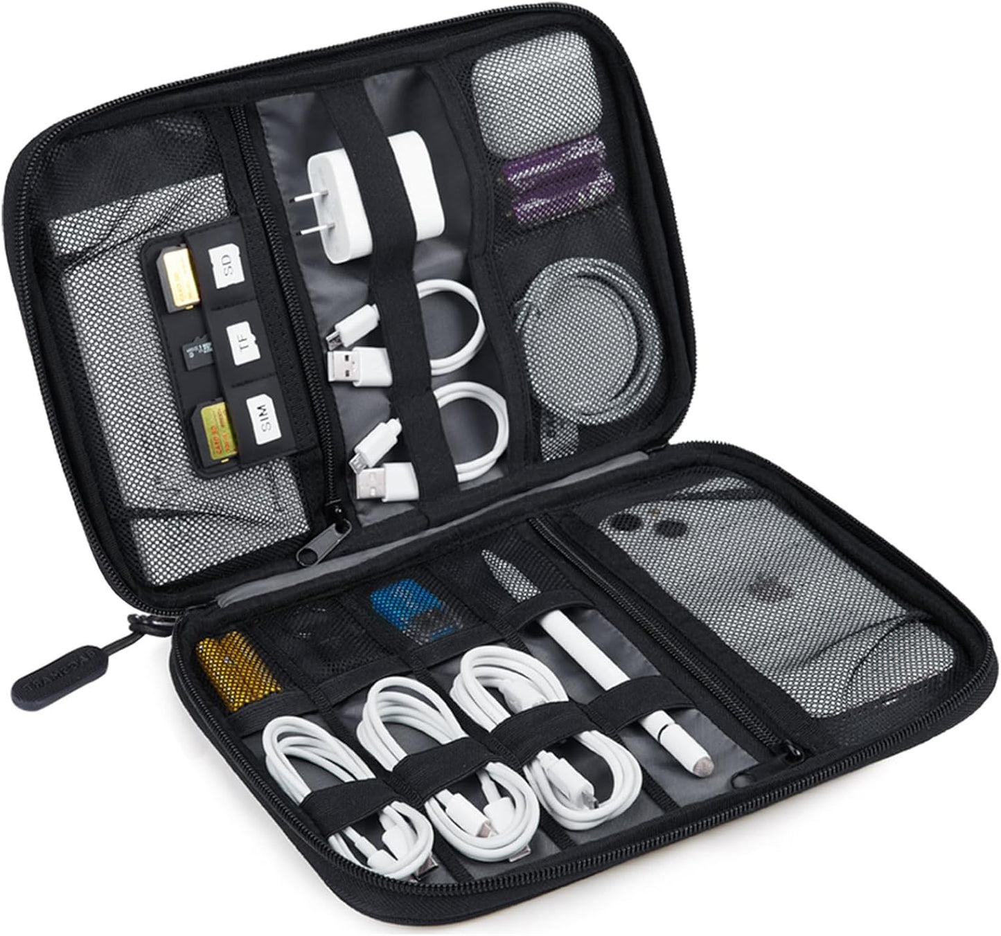 BAGSMART Large Electronics Travel Organizer Case, Tech Accessories Cord Storage Bag for Phone, Power Bank, SD Card