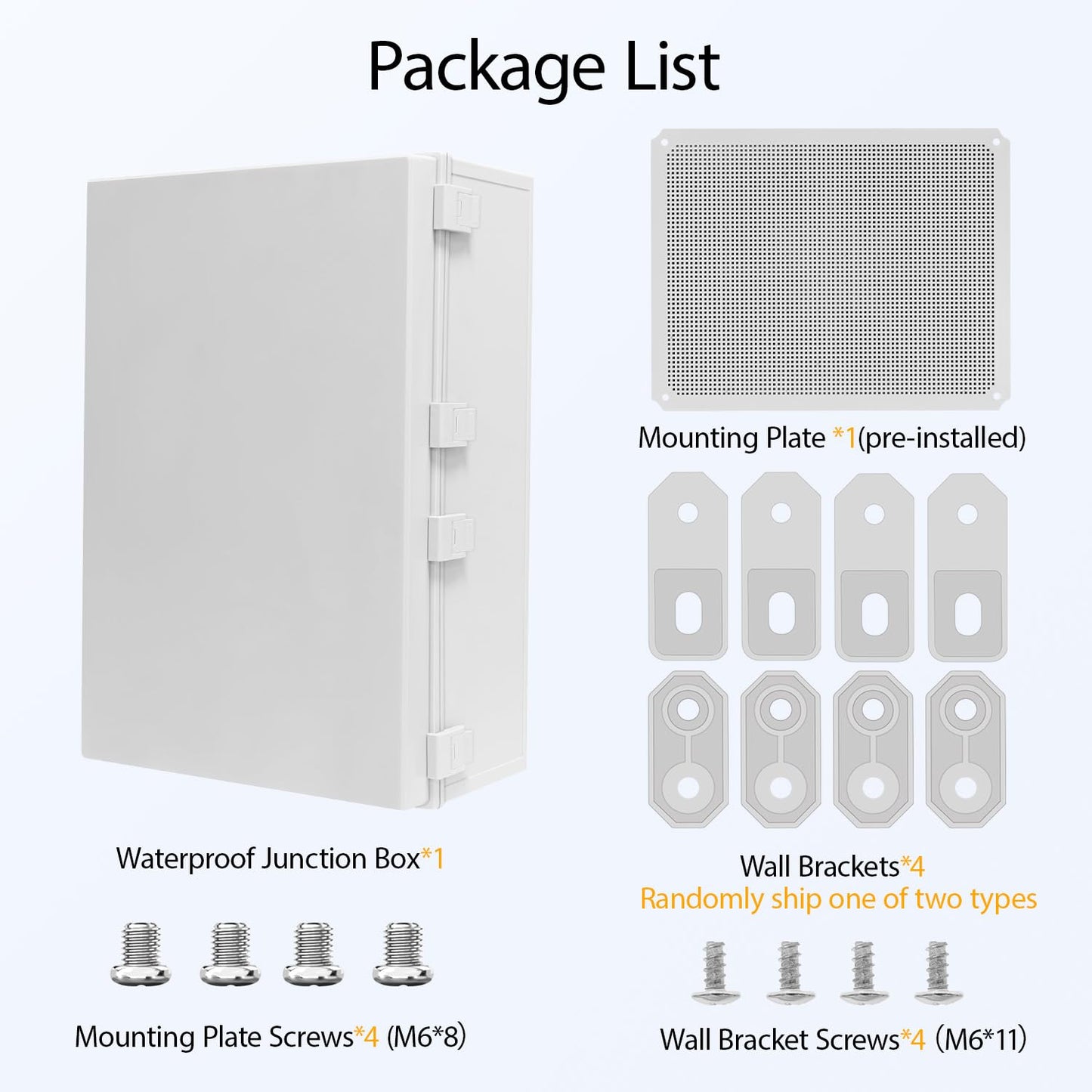 LMioEtool Electrical Box IP65 Waterproof Dustproof ABS Plastic Enclosure, Outdoor and Indoor Project Box Hinged Cover with Mounting Plate Wall Brackets Outer Dimension 23.6"x 15.7" x 8.7", Grey