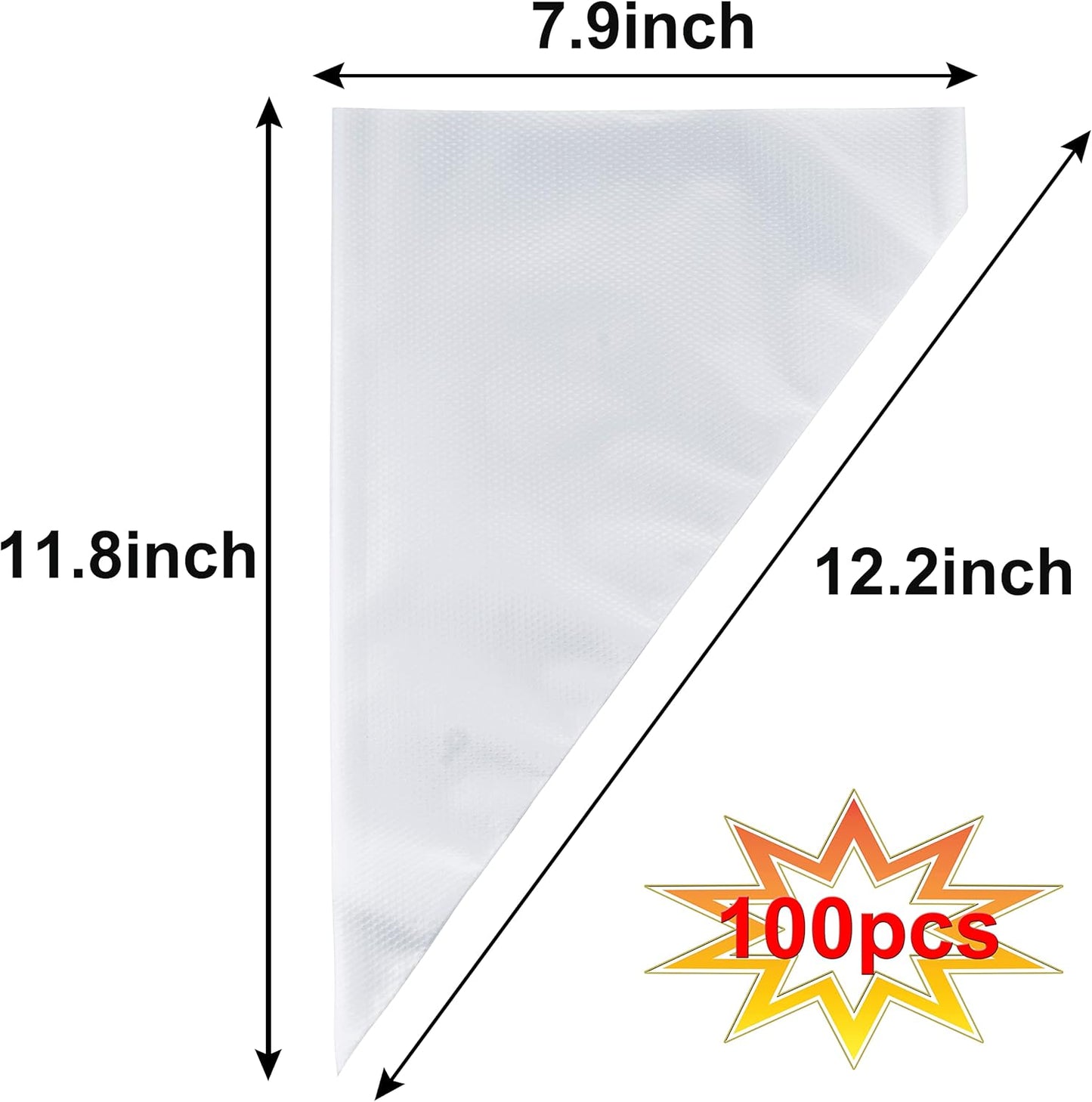 Regine Switzerland 12-Inch Disposable Piping Bags - 100 Count Anti-Burst Non-Slip Pastry Bags for Cake Decorating