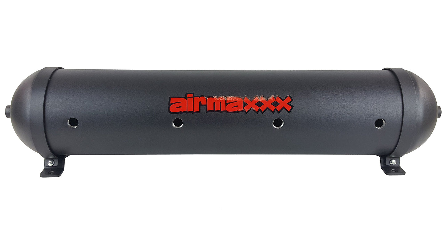 airmaxxx 5 Gallon Seamless Aluminum Air Tank – 9-Port 250 PSI Black