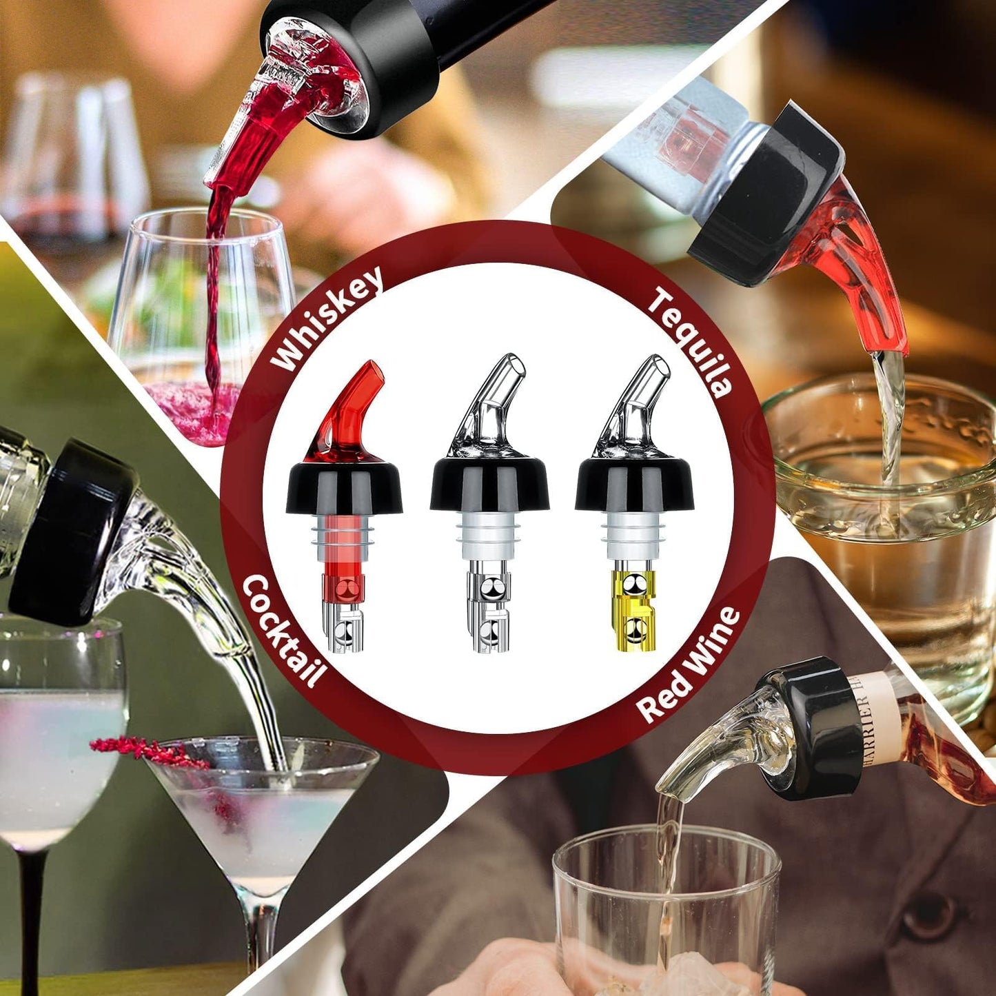 Automatic Measured Bottle Pourer - Quick Shot Spirit Measure Pourer Drinks Wine Cocktail Dispenser Home Bar Tools - 1oz/30ml (12 pack)