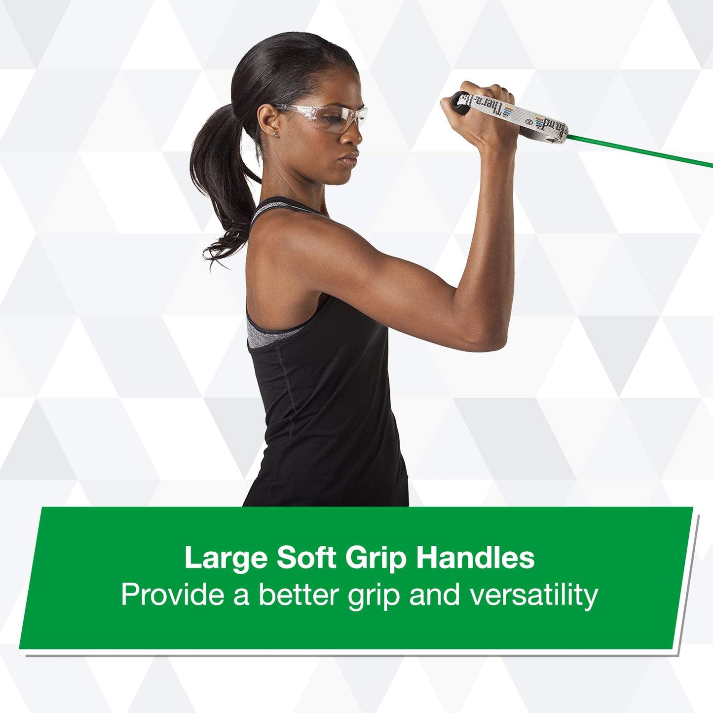 THERABAND Resistance Tubes, Professional Latex Elastic Tubing with Soft Handles & Door Anchor, Physical Therapy, Lower Pilates, At-Home Workouts, & Rehab, 48 Inch, Green, Heavy, Intermediate Level 1