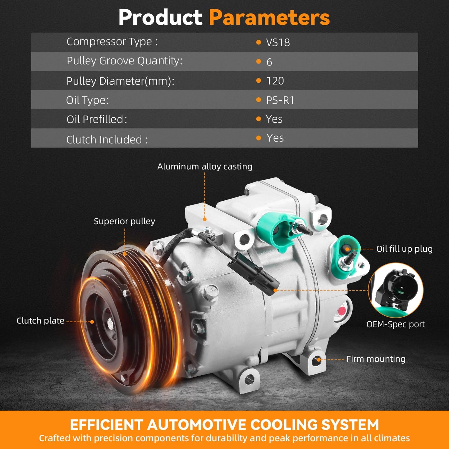 DEAL AUTO ELECTRIC PARTS A/C Compressor with Clutch Compatible with Hyundai & Kia - Azera Sonata Veracruz Santa Fe Sorento Amanti Magentis Optima 2.4L 2.7L 3.3L 3.5L 3.8L