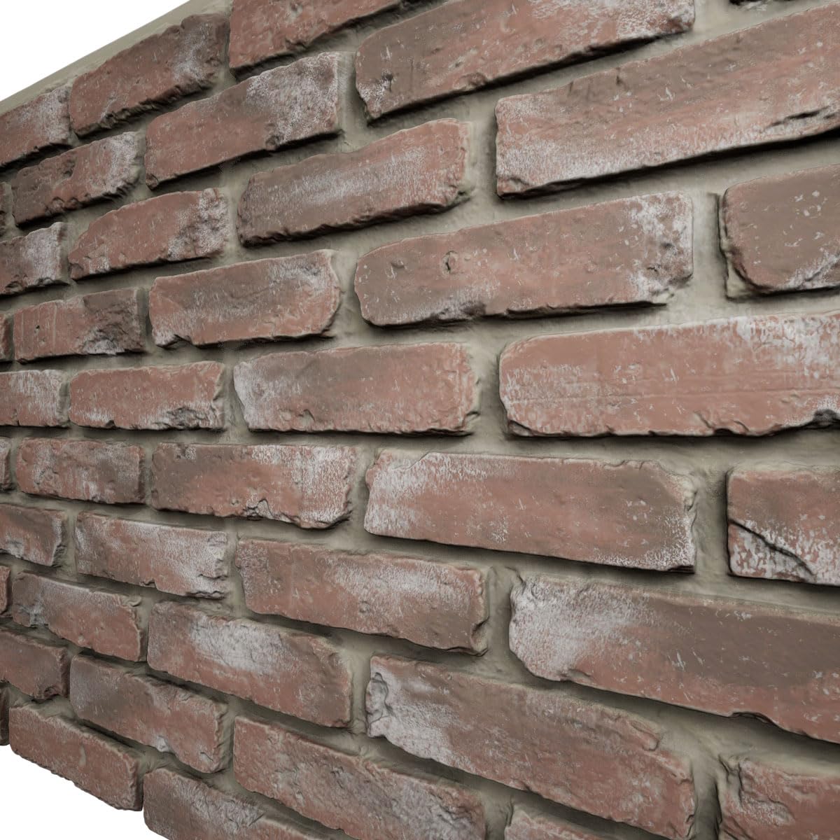 EverStone Aged Brick Faux Brick Panel, 46 7/8"W x 27"H x 1 1/4"D, Burnished Red Color