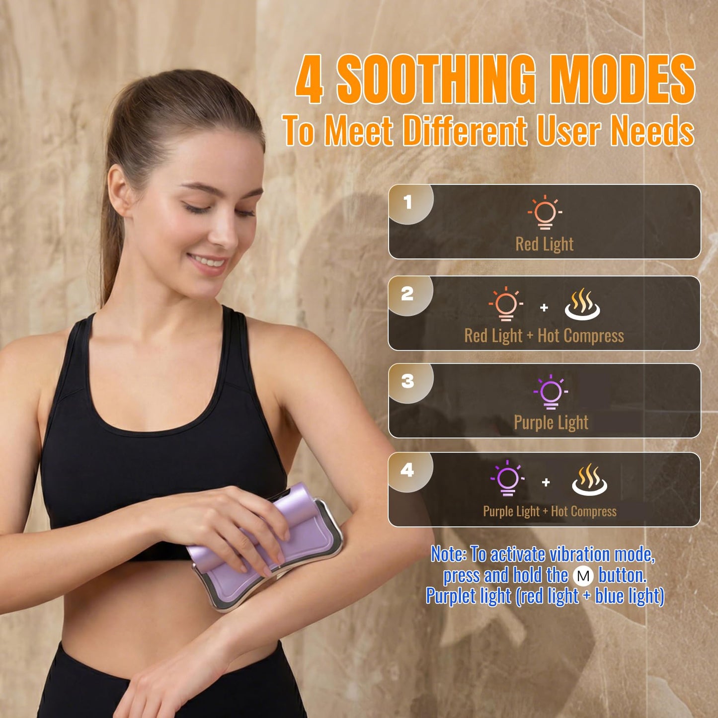 WINGROWHK 2026 New Upgrad Electric Muscle Scraper Tool for Full Body, Massage, Heated, Relaxation & Skincare, 4 Modes 3 Levels Multifunctional Gua Sha Tool Gifts for Family (Purple)