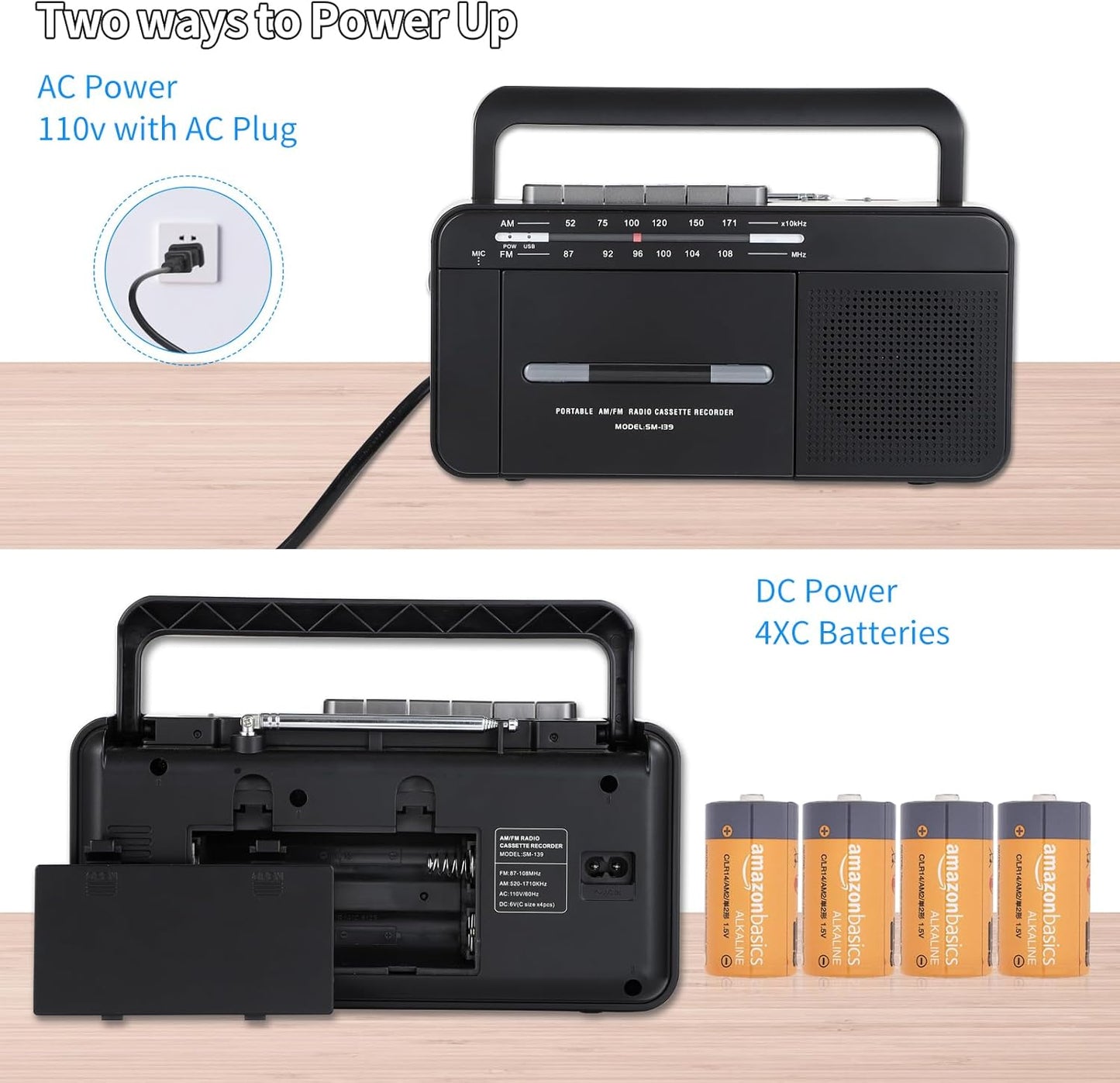 SEMIER MP3 Cassette Cassette MP3 Boombox Conversion Tape Player Recorder AM FM Radio, to Digital Converter, USB