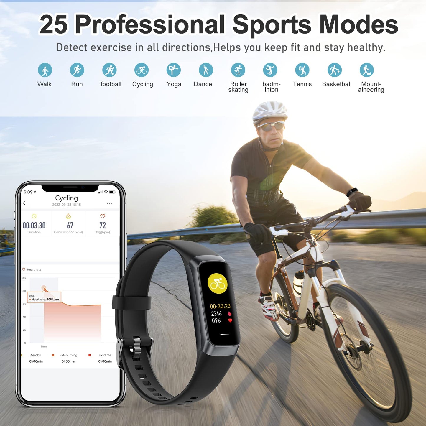 Zeacool Fitness Tracker with 24/7 Heart Rate, Blood Oxygen Blood Pressure Sleep Monitor, Activity Trackers 5 ATM Waterproof,Step Calorie Counter Pedometer Health Smart Watch for Women Men (Black)