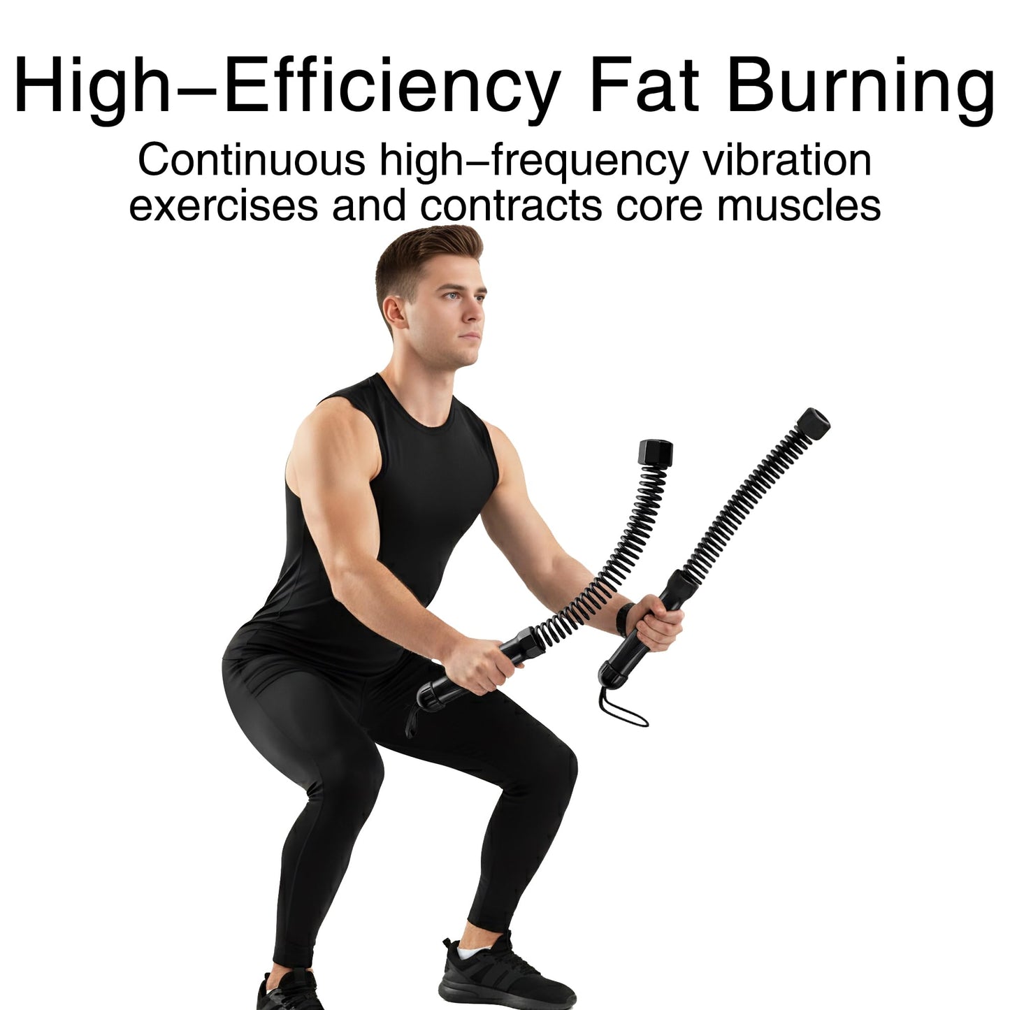 2PCS Weighted Ropeless Battle Ropes, 3.5 lbs in total, Heavy Duty Workout Rope for Home Gym with Training Poster, Portable Workout Rope for Strength Training, HIIT, Cardio, Non-Slip Grip, Fitness Equipment for Men & Women