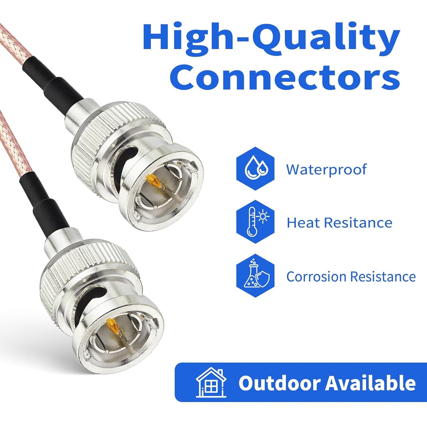 3G 3ft 75 RG179 (4-Pack) 3G-SDI 4K Superbat HDSDI SDI BNC Cable Ohm BNC Male Connector Coax Cable for Camera Monitor