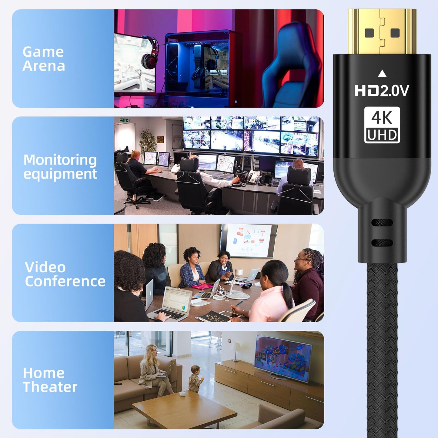 4K 50FT 2.0 4K@60Hz 2K@120Hz, 3D PS4/PS5 Diyanisly Hdmi Cable Ultra, High Speed HDMI Cable, Support ARC, Ethernet Audio