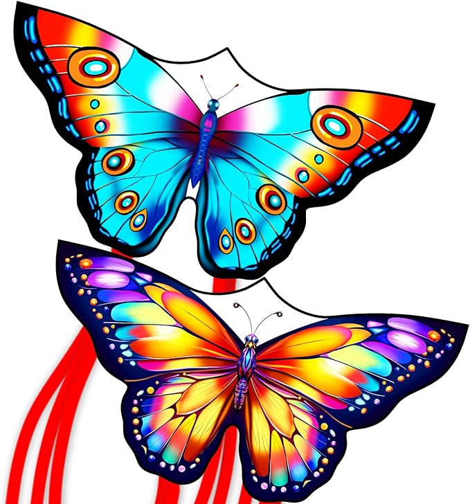 Xida Butterfly Kite for Kids & Adults, Easy to Fly, Ages 4-8, Large Kite with 300ft Handle, Perfect for Beach Trips