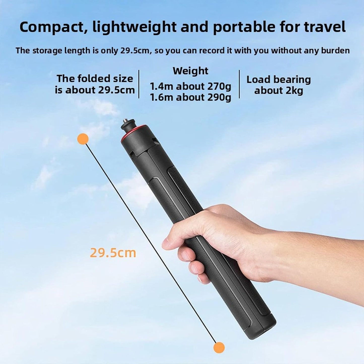 TianfuSpanda 1 4In 2 4 (1.6m/63in) Extendable Selfie Stick Tripod, Big Tripod, Action Camera Tripod, Go Pro Stand