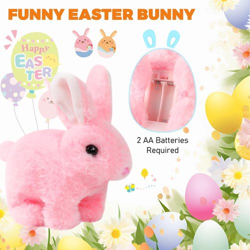 Bunby Realistic Rabbit Toy - Interactive Plush Bunny with Lifelike Movements | Easter Gift (White)
