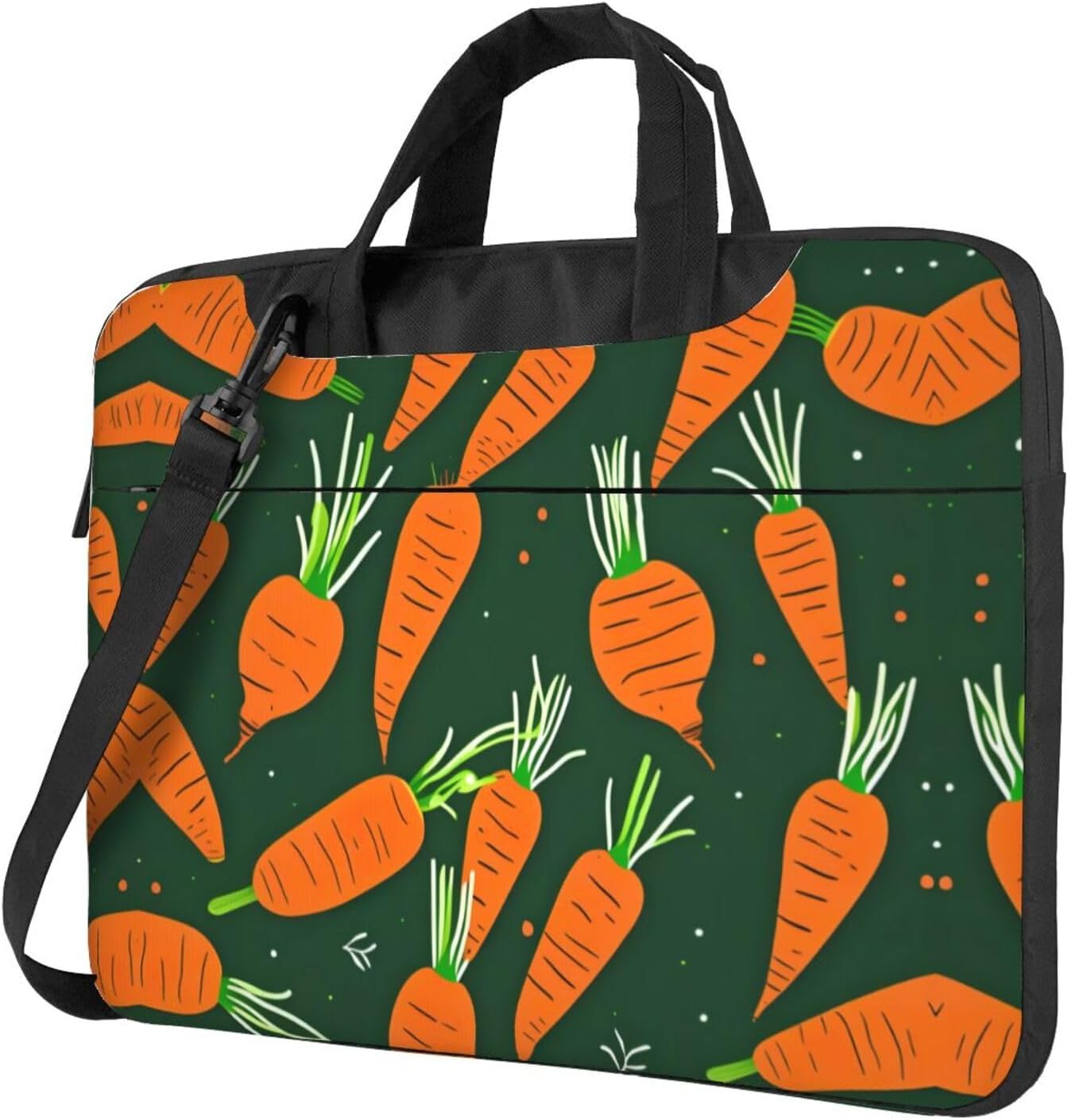 JIPOFD Happy carrot Print Structured Laptop Bag Oxford Cloth Briefcase Padded Shoulder Case with Front Pockets
