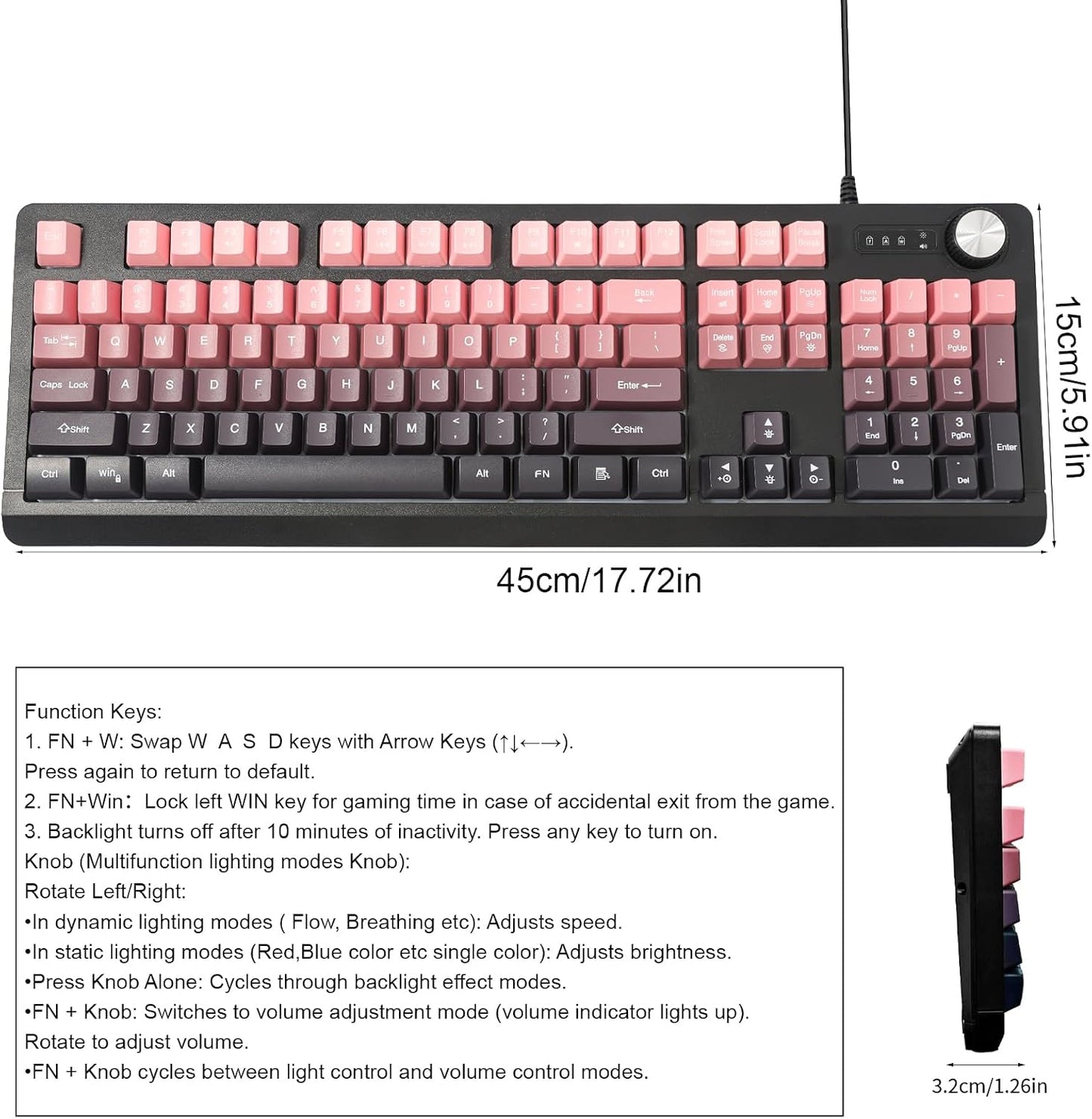 Generic 100 Wired RGB Gaming Membrance Keyboard. Percent Mini Creamy LED Computer Keyboard .Small Ergonomic Clicky