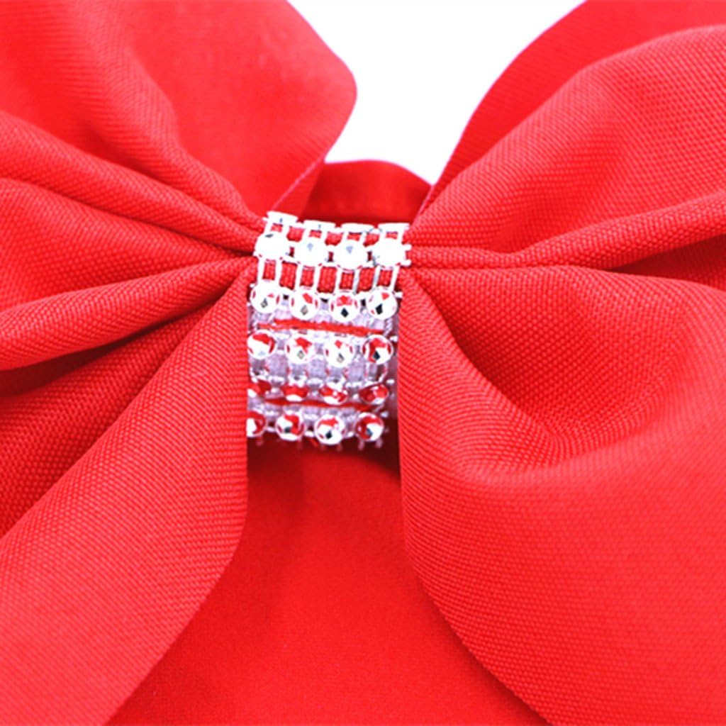 Skiennix Red Chair Sashes - Elegant Spandex Wedding Chair Bows for Parties | 10-Pack
