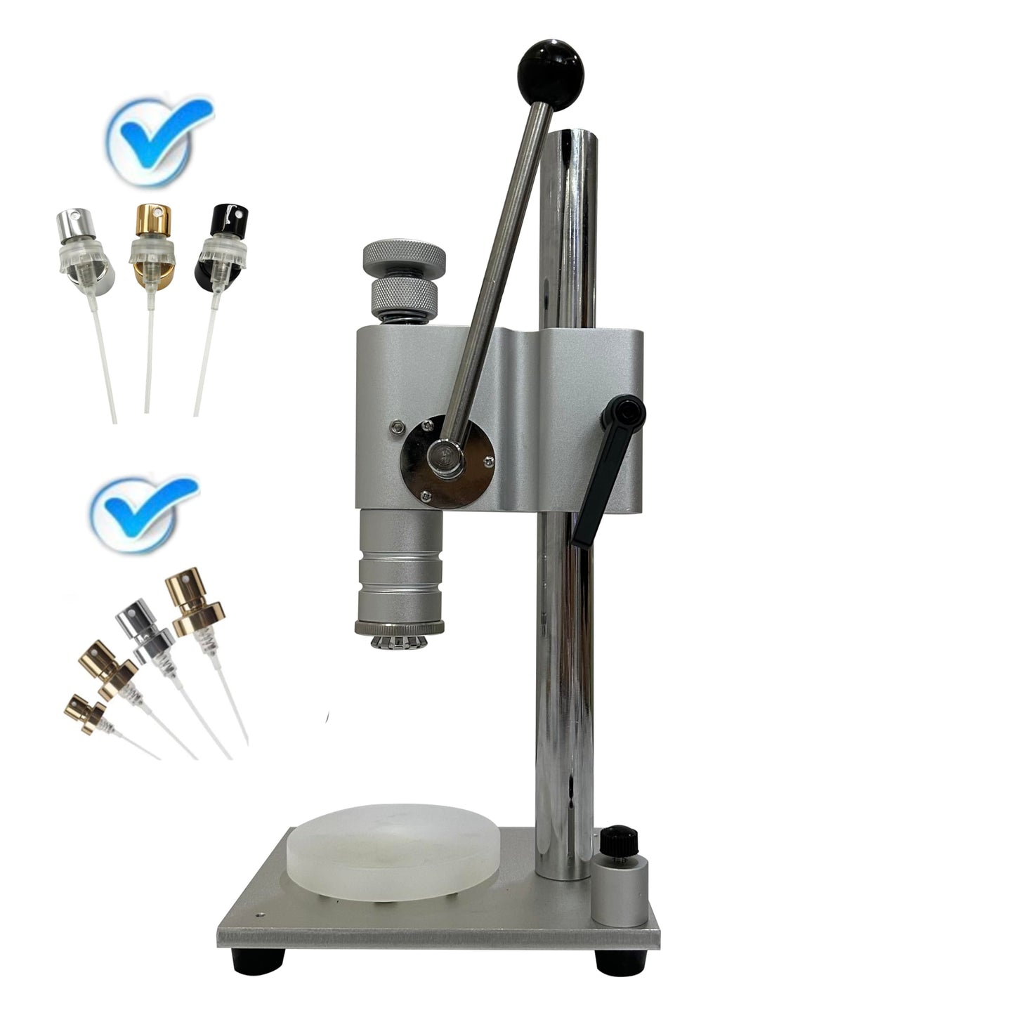 Manual desktop perfume bottle crimper and capping tool machine, perfume sprayer sealer crimping plier for 13mm 15mm