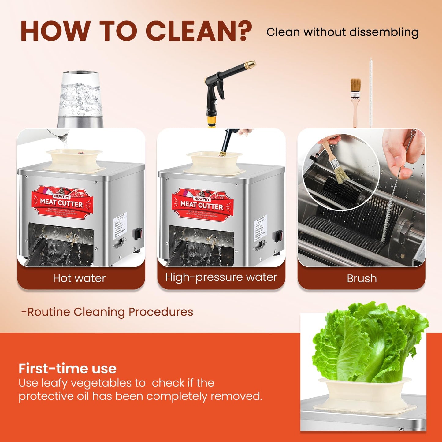 NEWTRY Commercial Meat Cutter Machine, 10mm Blade, Save Time, Easy to Clean, Slices Strips Cubes 3 in 1, 110V US Plug