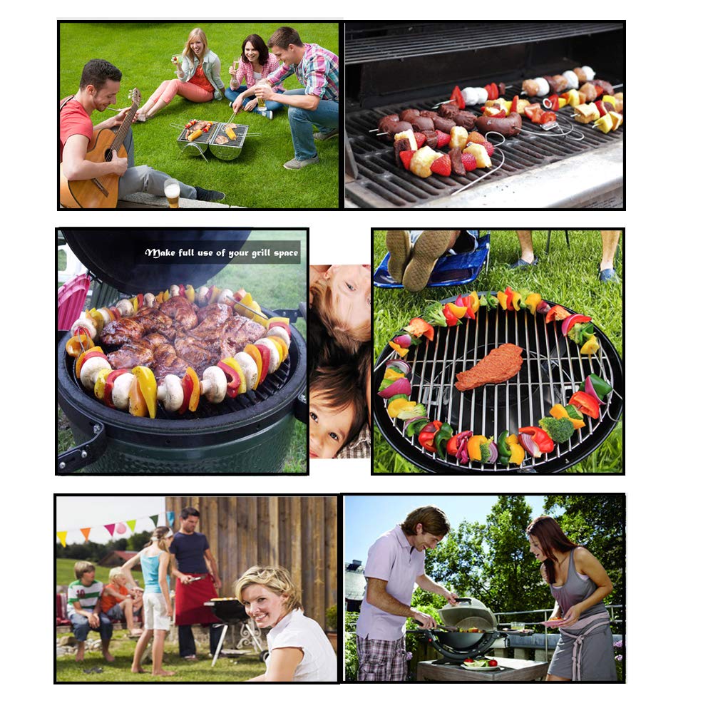 Wadoy Flexible BBQ Skewers for Grilling, 29 Inch Stainless Steel Cable Skewers, Reusable Kabob Skewers for Grill, Barbecue Camping 8 Pcs