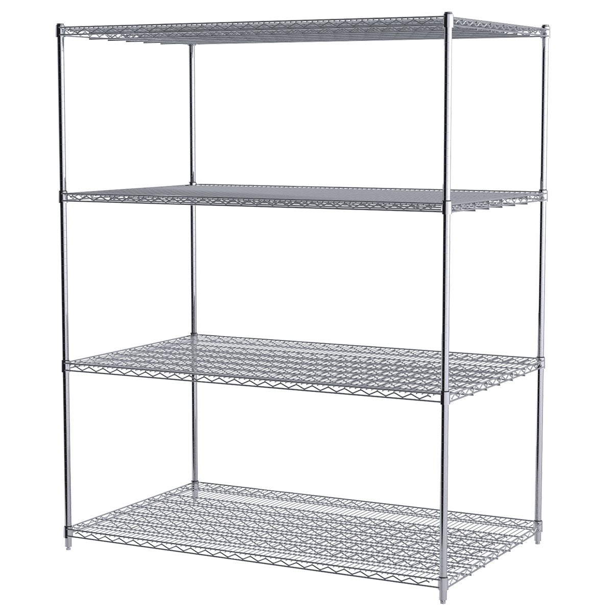 Akro-Mils AWP74UPRIGHT 74-Inch NSF Certified Industrial Grade Chrome Wire Shelf System Upright Leg Post Poles, (4 Pack), Silver