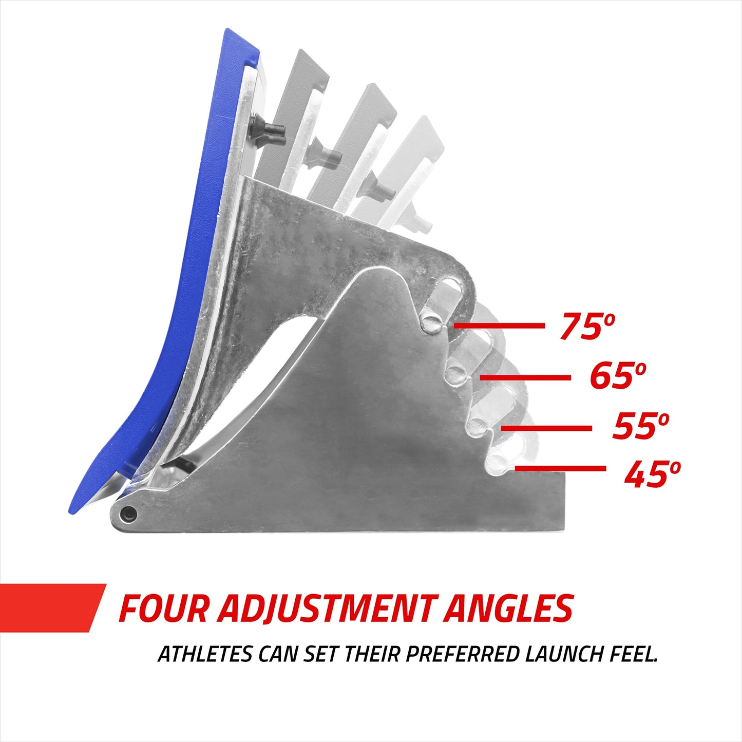 Gill Athletics S2 Starting Block 8" Tall Cast Aluminum Pedals - Designed for High Level Track & Field Competition - Pedals Feature Four Angle Adjustments - Includes 1⁄2” Pyramid Spikes - Royal Blue