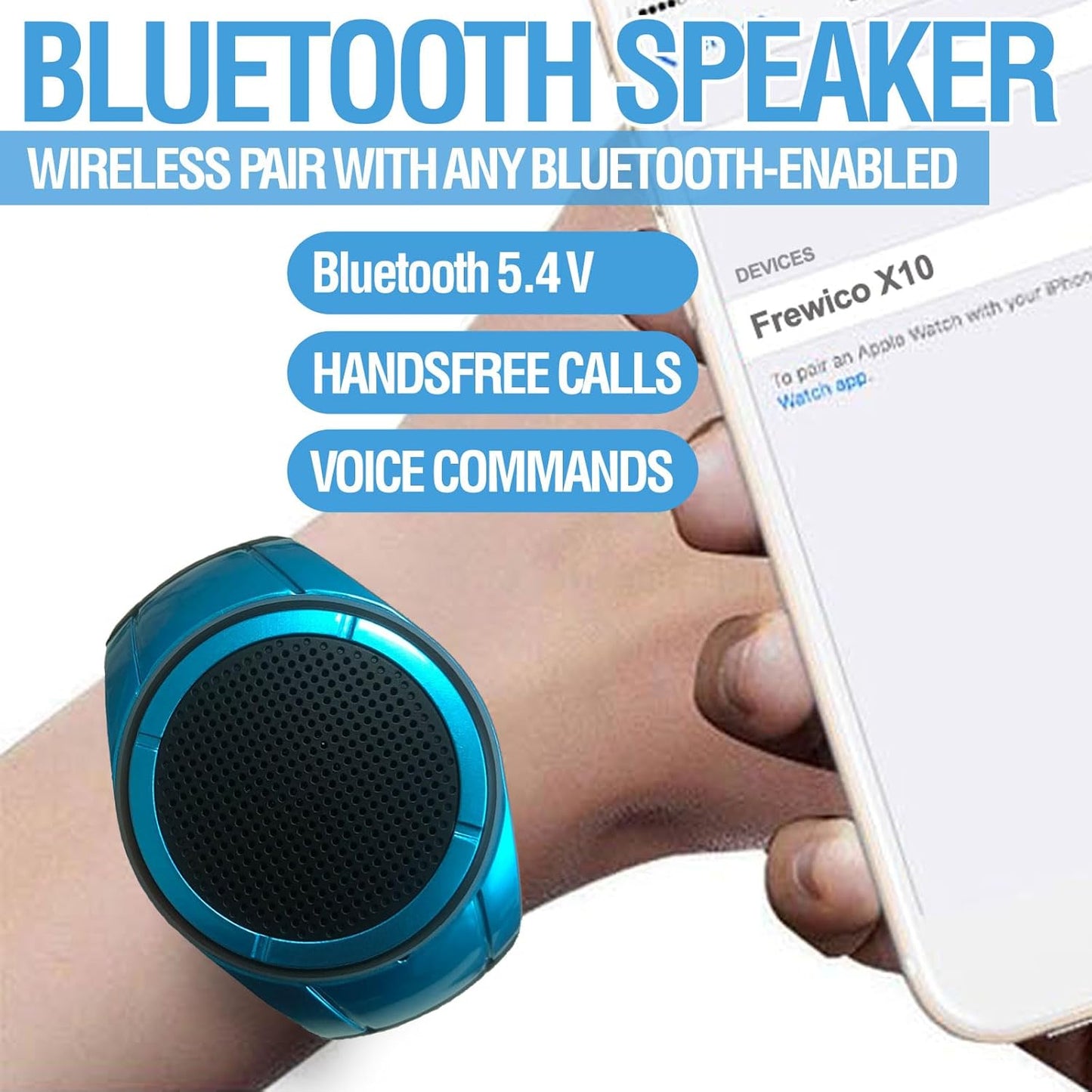 Frewico X10 MP3 Wearable Portable Waterproof Bluetooth Speaker Watch Clip Speaker Player Handsfree Clear Call