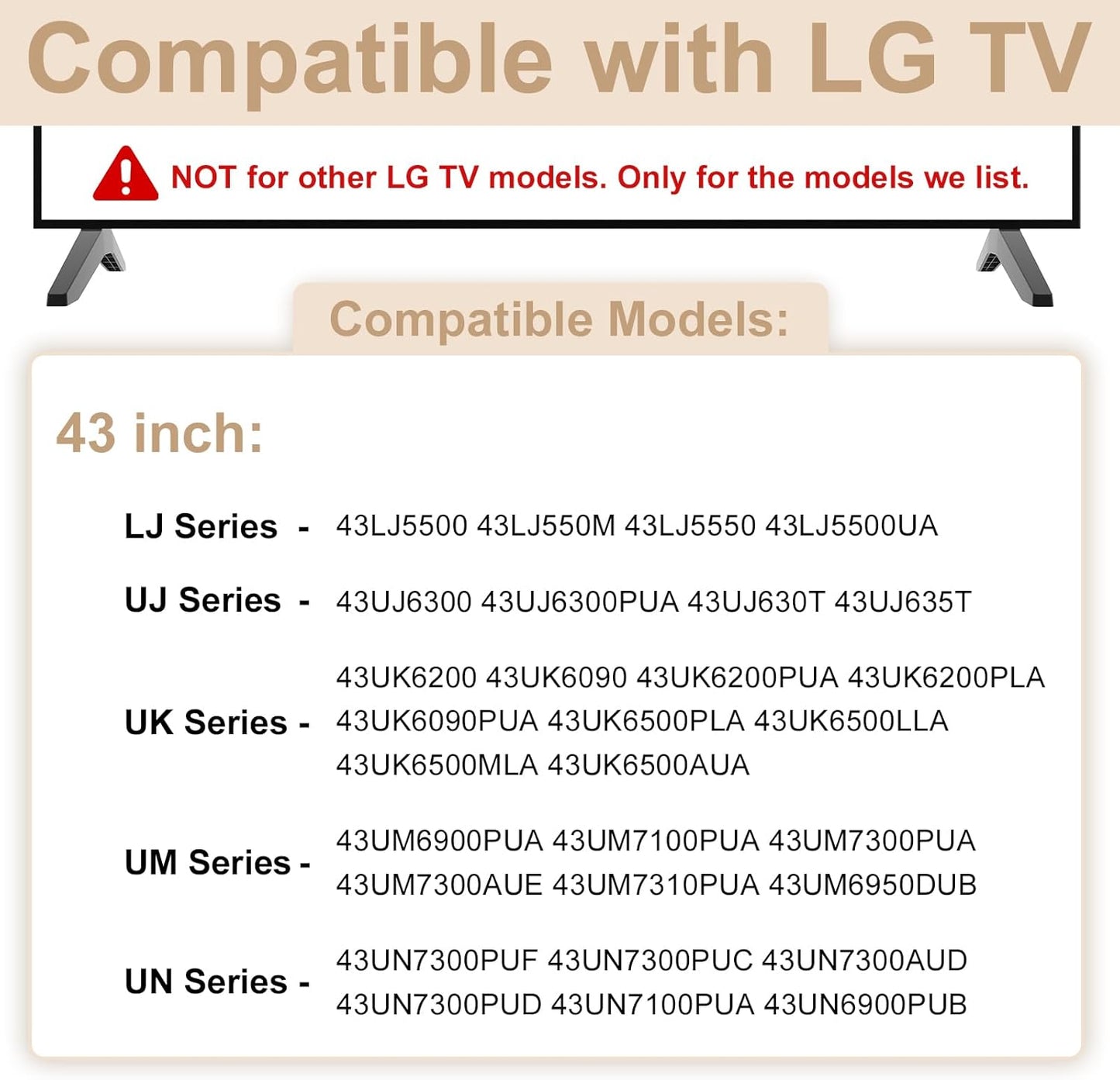 Dinghosen 43 Inch 43LJ5500 43UJ6300 43UJ635T 43UK6200 43UK6090 43UK6500 43UM6900 43UM7100 43UM7300 43UN7300 43UN7100