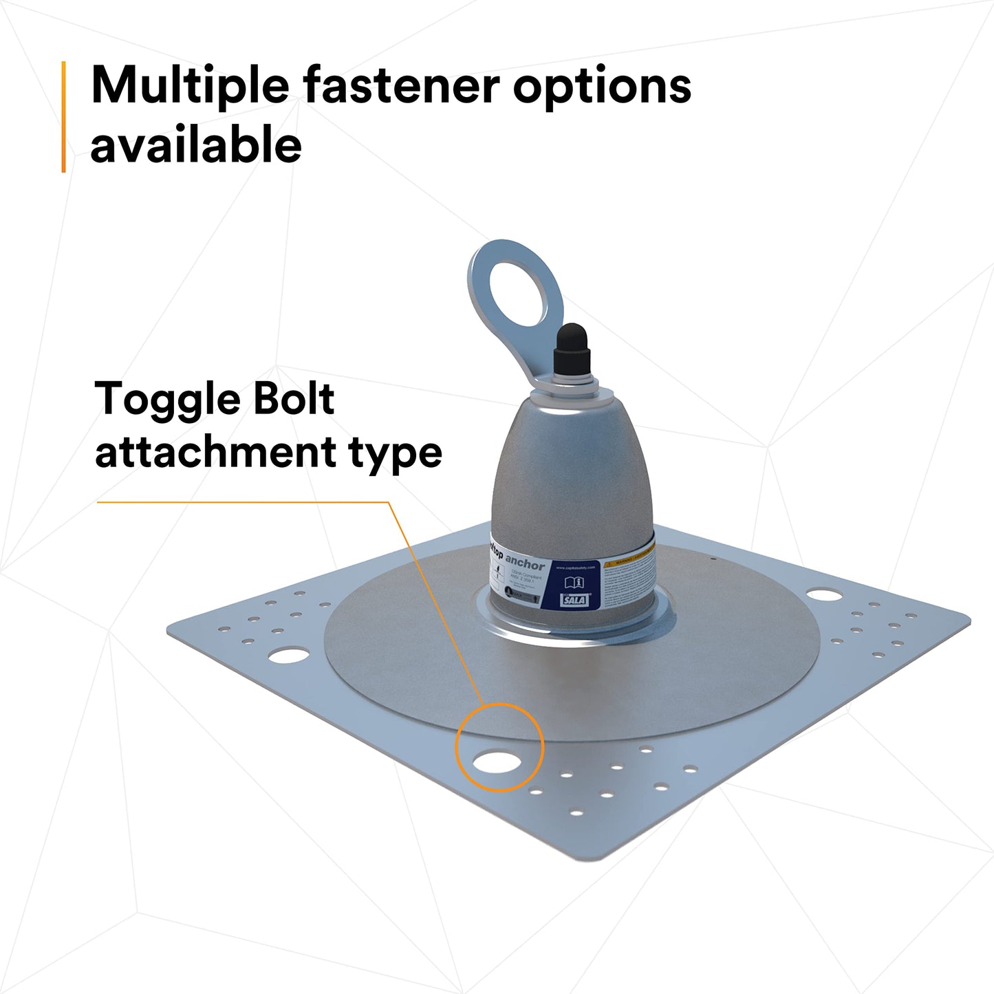 3M DBI-SALA 2100142 Roof Top Anchor for Bitumen Membrane and Built-Up Roofs with Weather Proofing Shroud, Silver