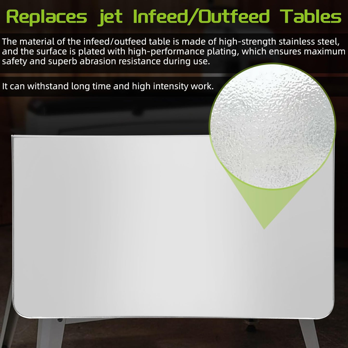 UPGRADED Feed/Outfeed Table Replacement 723521, Compatible with JWDS-1836, JWDS-1632 & JWDS-1632OSC Drum Sanders – 40" Work Surface, 65lb Capacity, Includes Hardware