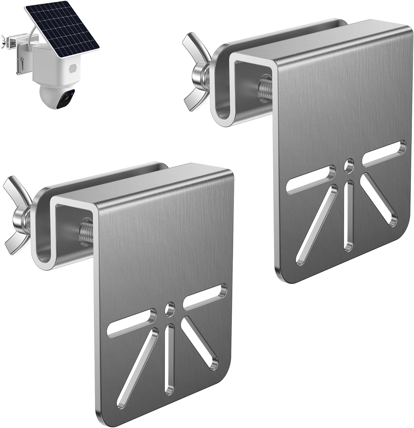 SZJKC 2 Pack S340/E30, Gutter Mount Bracket Compatible with Eufy Solocam No Drill Installation, Stainless Steel Gutter