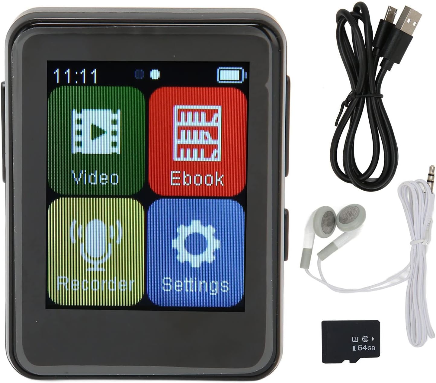 MP3 1.8 Inch 5.0, 500mAh (64GB SUNGOOYUE Portable Player with Touchscreen, HighFidelity Sound, Metal Body, Multiple