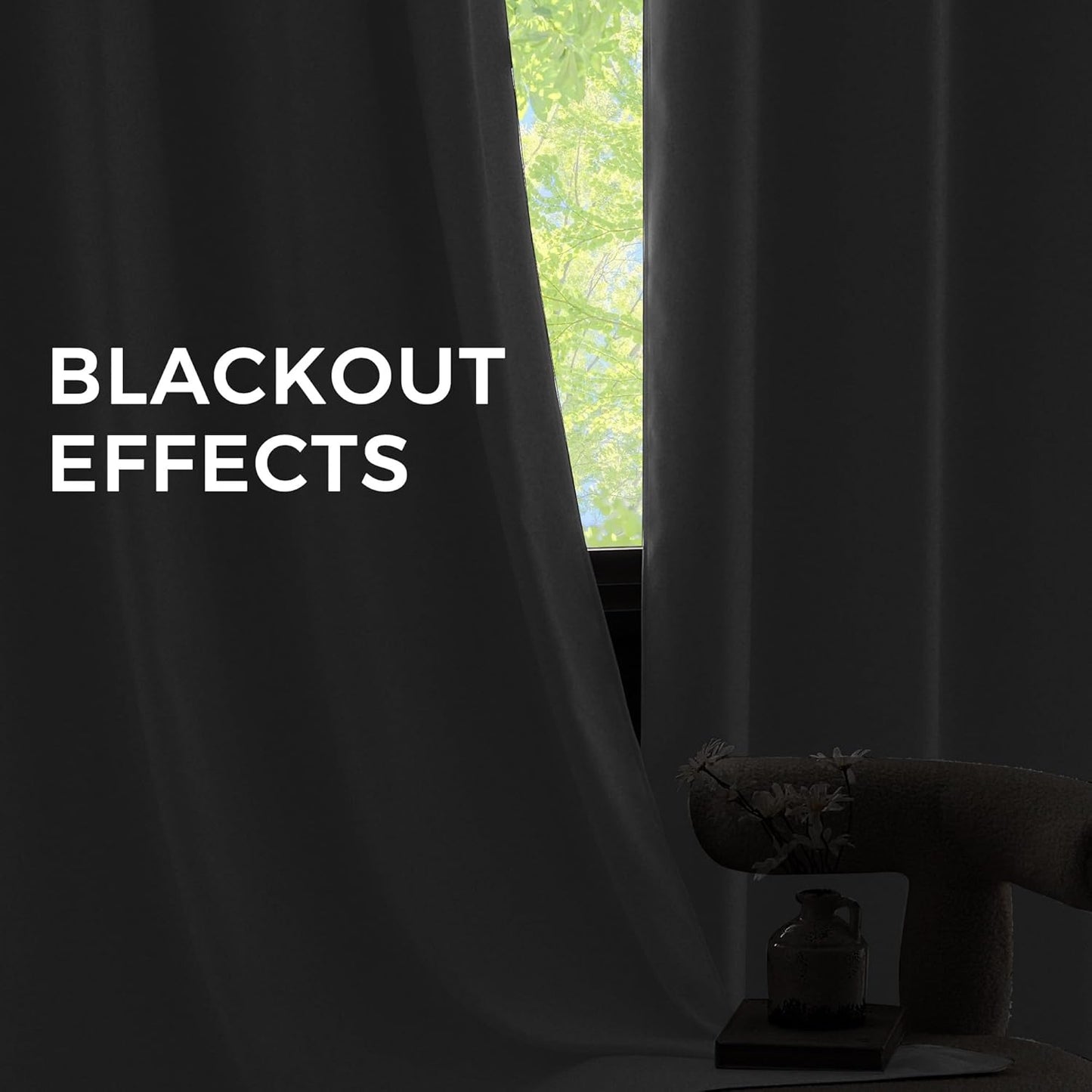NICETOWN Room Darkening Curtains - Greyish White Drapery Panels, 52" x 90" for Ultimate Light Control