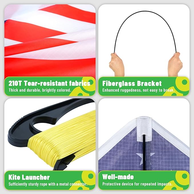 Delta Kites for Kids & Adults, Extremely Easy to Fly, Single Line Beach Kite