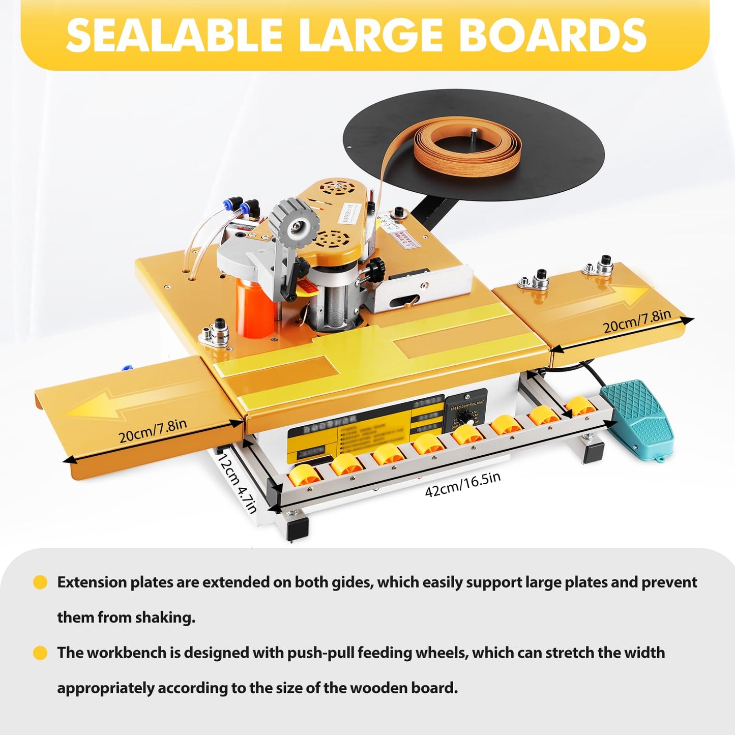 YUCHENGTECH Edge Bander Banding Machine Automatic Tape Breaking Portable Edge Banding Machine Curve Straight Edge Bander With Microcomputer Intelligent Temperature Control (110, Volts (AC))