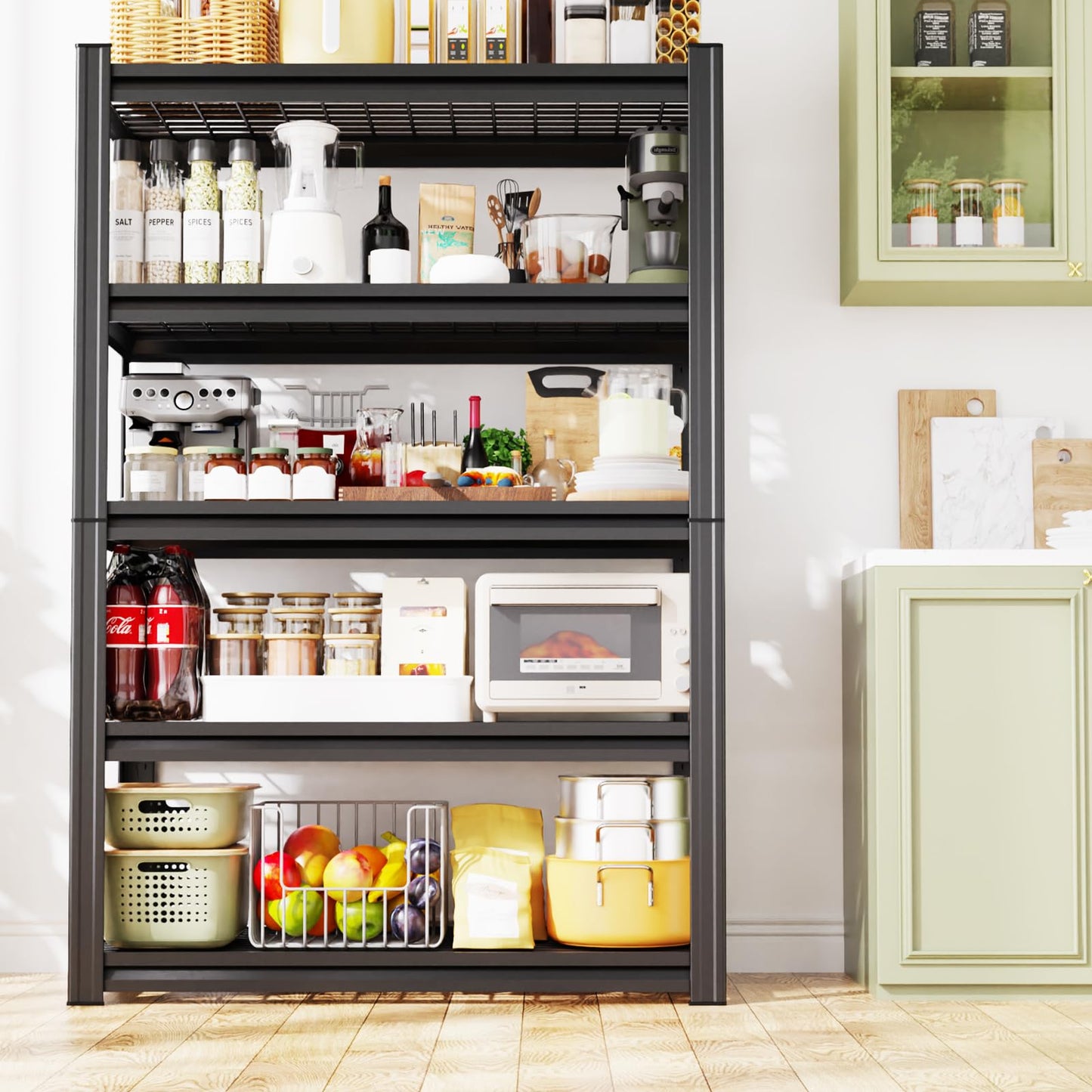 Storage Shelves, 2500lbs Garage Shelving,Adjustable Heavy Duty Shelving Unit,5T Tall Garage Shelves，Metal Standing Shelf Units,Utility Rack For Kitchen Warehouse Industrial Basement 71.2*35.4*15.7