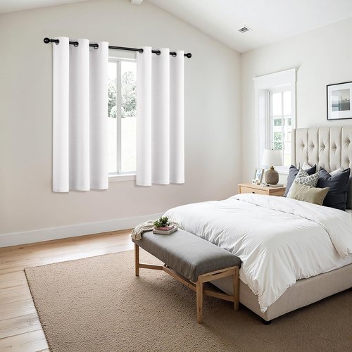 MIULEE Pure White Room Darkening Curtains - Thermal Insulated Energy Saving Drapes | 63 Inches Long, 2 Panels