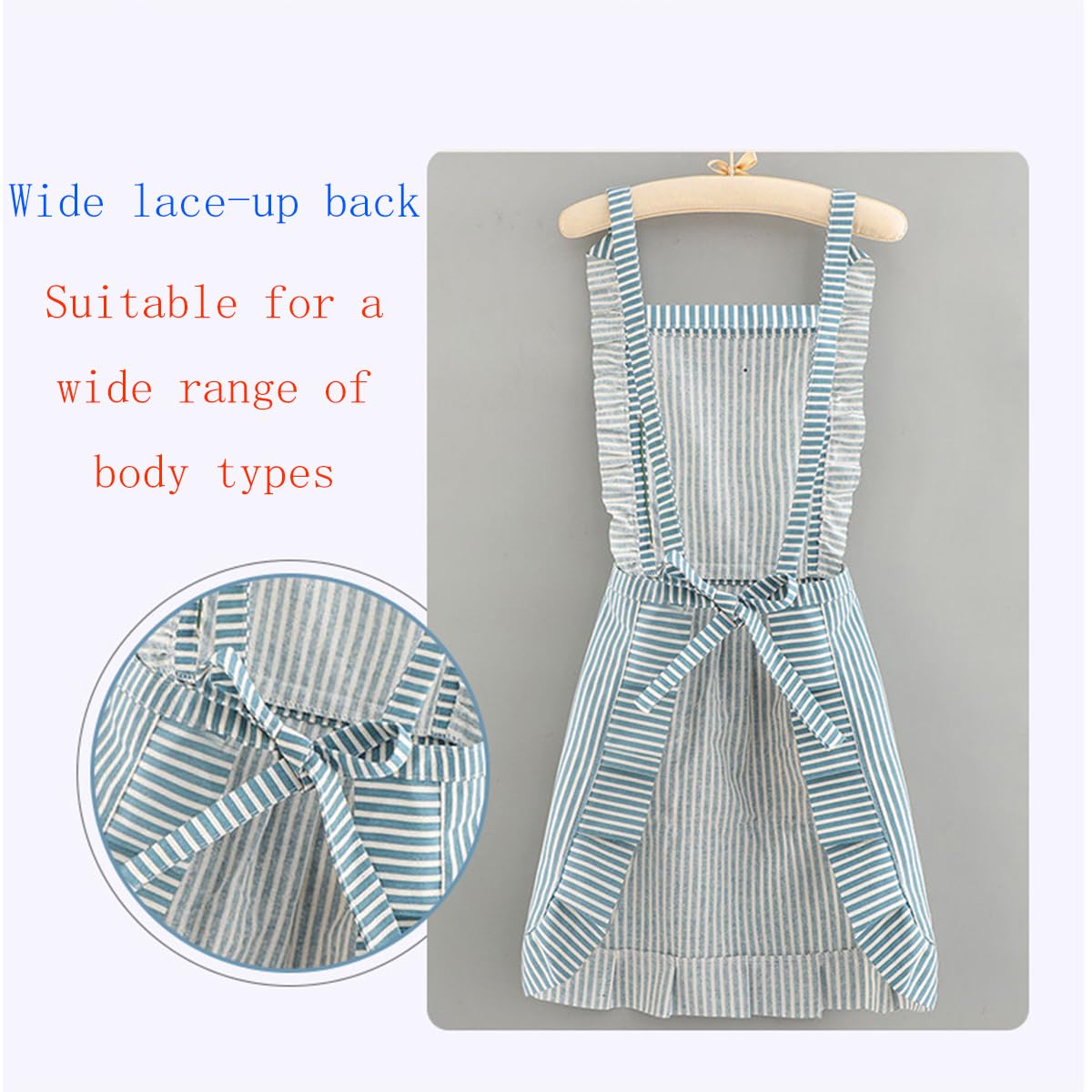 Nebesheii 2 Pack Kitchen Aprons,Cotton Cooking Aprons Vest Adjustable Bib Soft Chef Stripes Apron Two pockets with wide for Men Women(Coffee/Blue