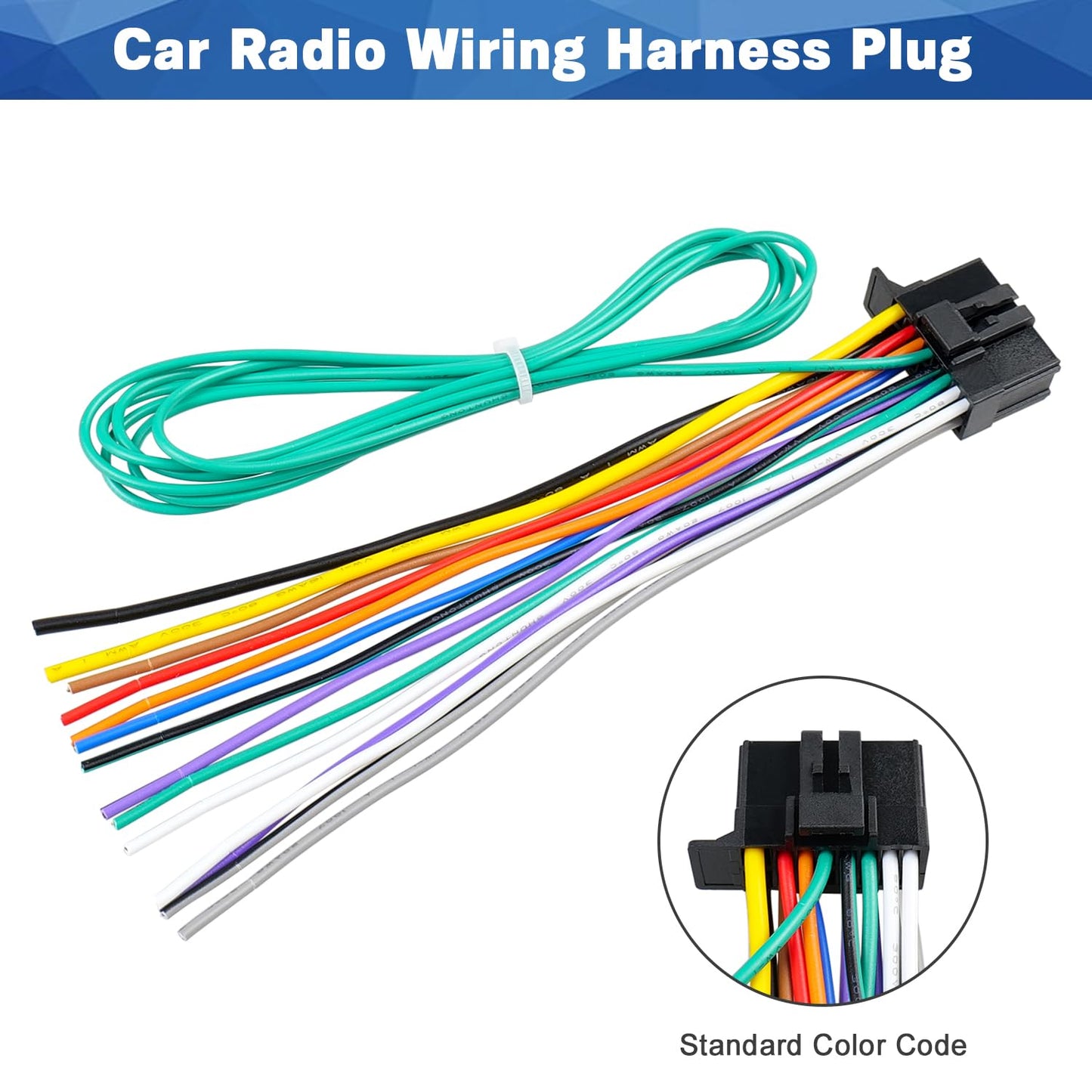 16-Pin Pioneer Car Radio Wiring Harness - Compatible with DEH, AVH, AVIC Models