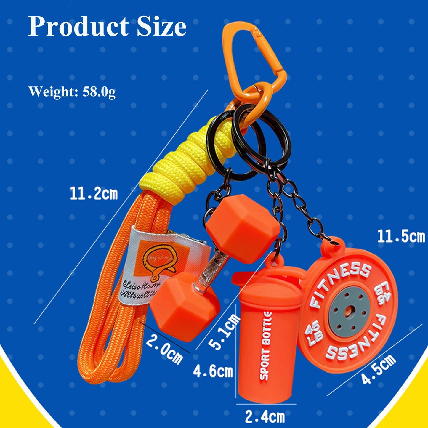 MervothixA Fitness Keychain, Dumbbell & Weights Keychain, Gym Bag Charms & Fitness Accessories for Women Men, Cute Mini Keychains for Gym, Perfect Workout Gifts for Gym Lovers