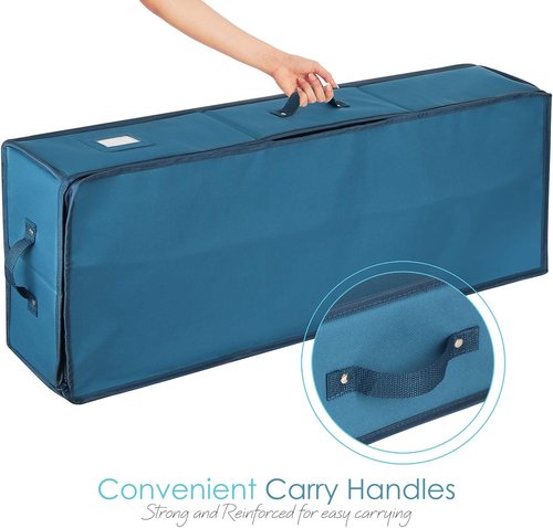 Hearth & Harbor Wrapping Paper Storage Container - Tear-Proof Christmas Gift Wrap Organizer | Fits 22 Rolls, Blue