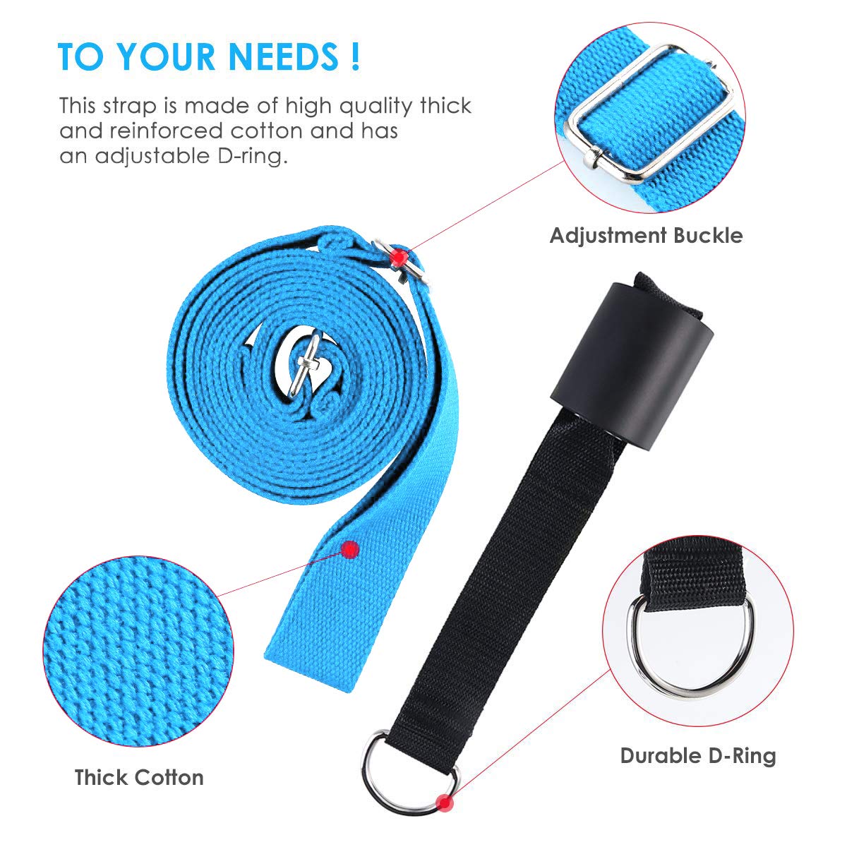 Leg Stretcher, Door Flexibility & Stretching Leg Strap - Great for Ballet Cheer Dance Gymnastics or ANY Sport Leg Stretcher Door Flexibility Trainer Premium stretching equipment (light blue)