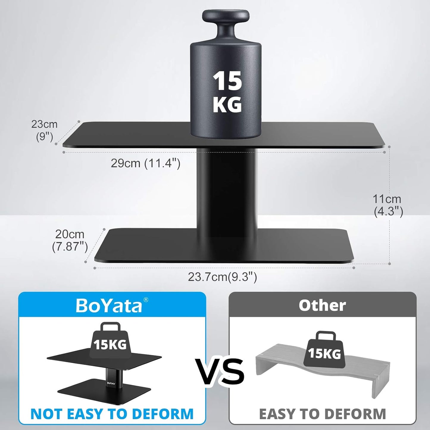 BoYata Monitor Stand, Adjustable Monitor Riser Metal Computer Stand Compatible with TV, PC, Laptop, Computer, iMac