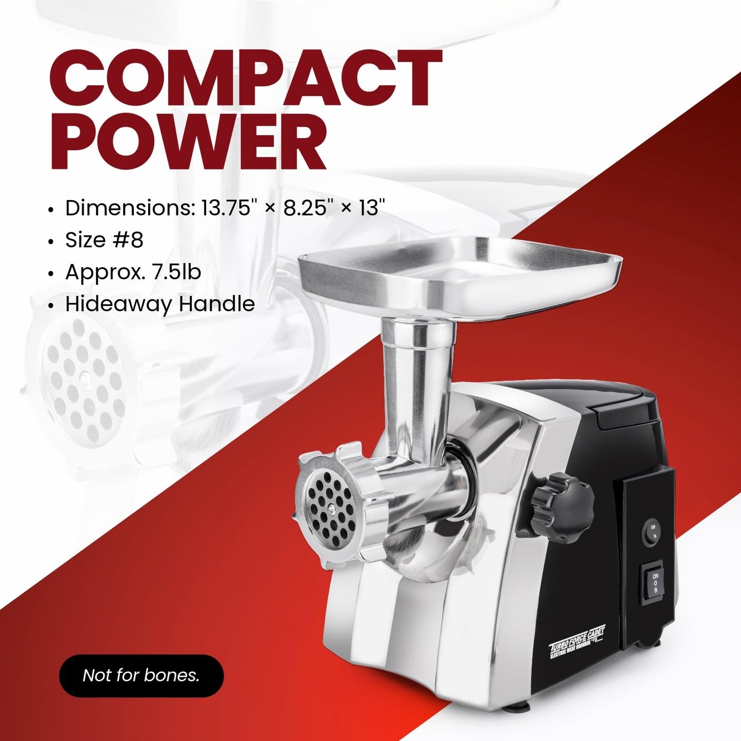 STX International Turboforce Cadet 2000 Series Electric Meat Grinder | 5-in-1 Powerful Home Use | Sausage Stuffer | Kubbe Maker | 4 Grinding Plates | Stainless Steel Blades & More Included