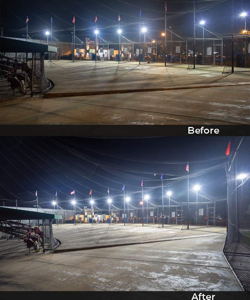 ledmo 360W LED Flood Lights Outdoor, Super Bright 50400LM Stadium Lighting, Commercial Sports Floodlight with Adjustable Bracket Light up Yard, Arena, Barn, IP65 Waterproof 5000K Tri-Modular (2Pack)